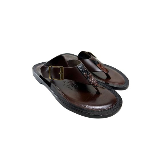 Alpha Brown Mens Italian Leather Sandals main image 4